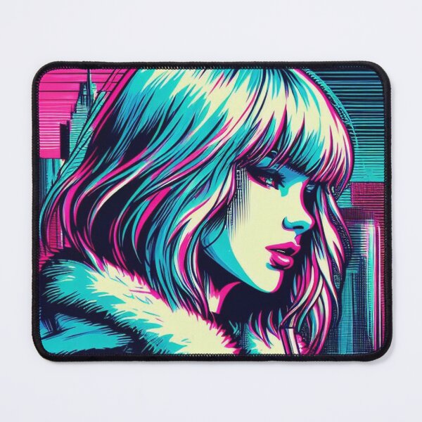 Item preview, "Neon Glitch Goddess I love Coffee: Unleash Your Futuristic Style!" designed and sold by Cocodino ⭐⭐⭐⭐⭐.