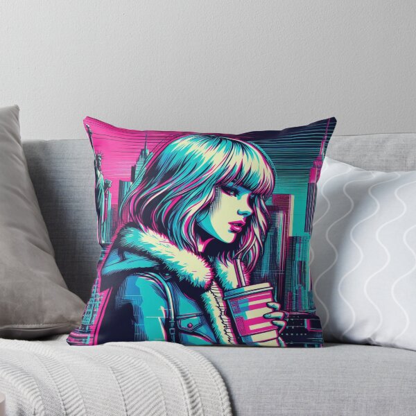 Item preview, "Neon Glitch Goddess I love Coffee: Unleash Your Futuristic Style!" designed and sold by Cocodino ⭐⭐⭐⭐⭐.