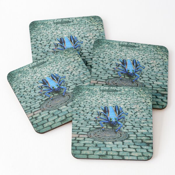 Item preview, Giant Blue Grasshopper on Cobblestone Street - dePace' designed and sold by mrpropcake.