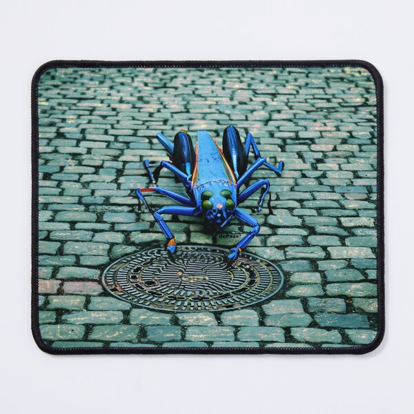 Item preview, Giant Blue Grasshopper on Cobblestone Street - dePace' designed and sold by mrpropcake.