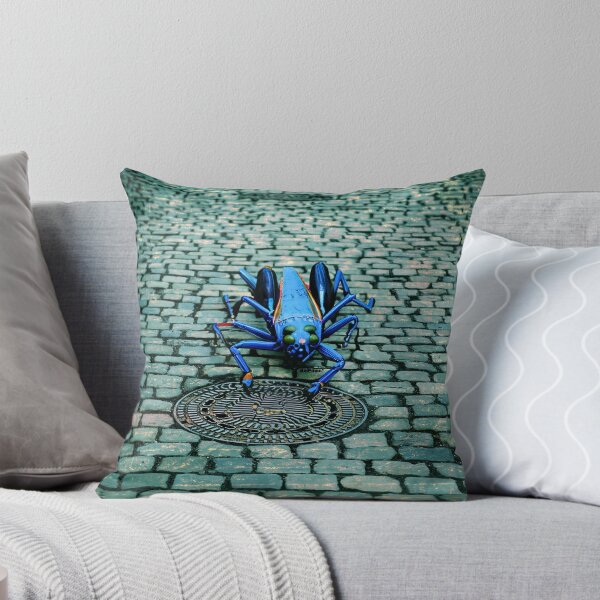 Item preview, Giant Blue Grasshopper on Cobblestone Street - dePace' designed and sold by mrpropcake.