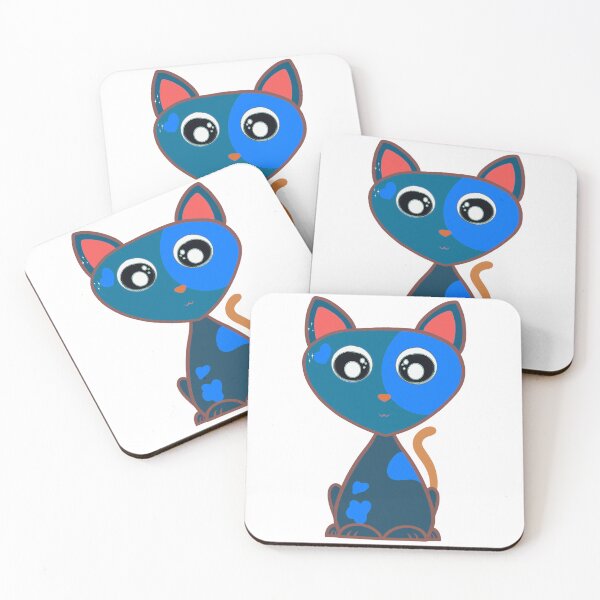 Item preview, Blue and orange kitten designed and sold by OnlyStickersEle.