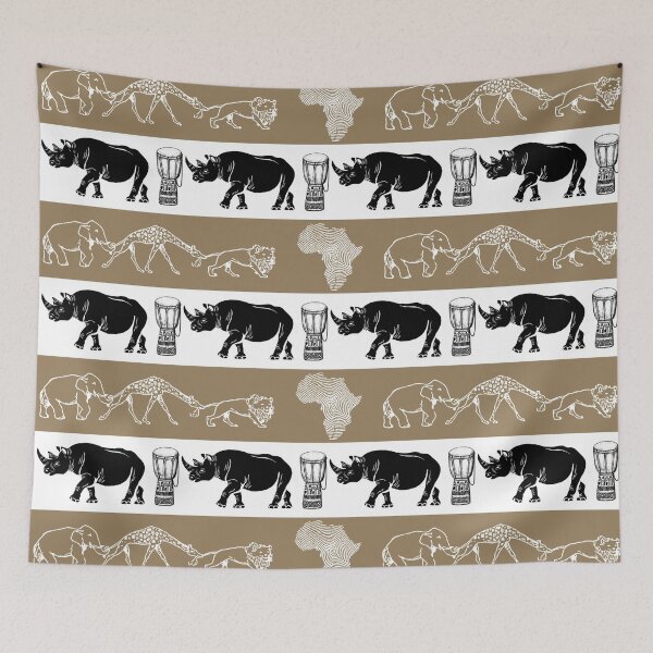 Item preview, African Wildlife Safari Print designed and sold by Vintage Eclectic Visuals.