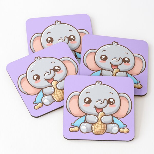 Item preview, Peanut Paradise: Kawaii Elephant Snacking on Peanuts designed and sold by TDKCustoms.