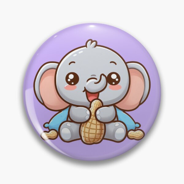 Artikelvorschau, Erdnussparadies: Kawaii-Elefant beim Naschen von Erdnüssen entworfen und verkauft von TDKCustoms.
