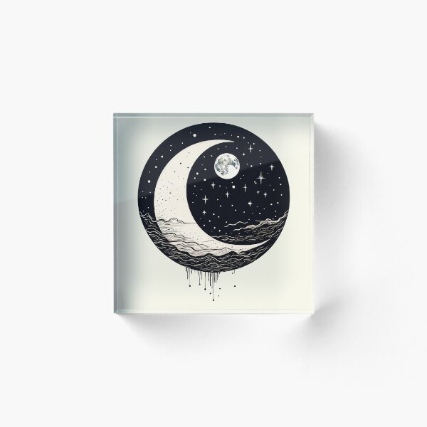 Artikelvorschau, Ästhetischer Paster-Mond mit Sternen entworfen und verkauft von Catophile.