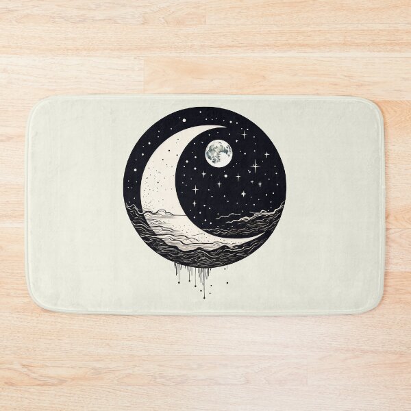 Item preview, Aesthetic Paster moon  with stars  designed and sold by Catophile.