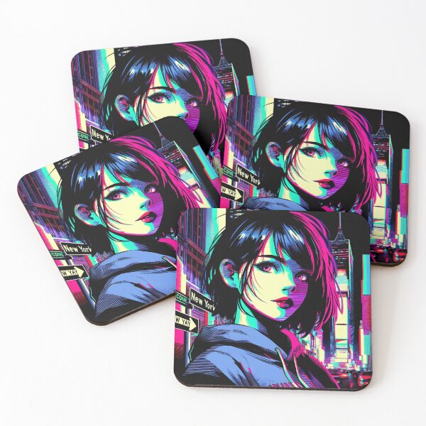 Item preview, "Neon Glitch Anime Goddess : Unleash Your Futuristic Style!" designed and sold by Cocodino ⭐⭐⭐⭐⭐.