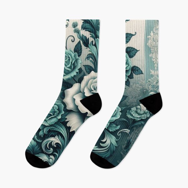 Item preview, Teal Ombre Damask With Roses designed and sold by DesignsByPrnces.