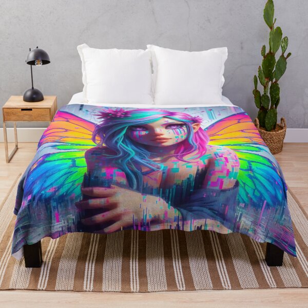 Item preview, Neon Glitch Butterfly Fairy designed and sold by Shelley Noel.