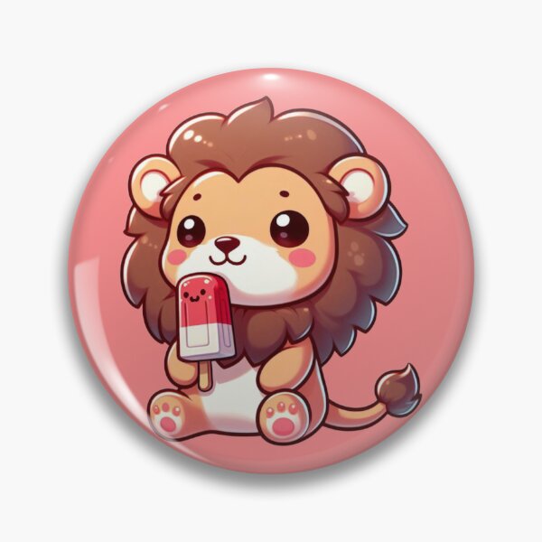 Item preview, Popsicle Pals: Lovable Kawaii Lion Cub Delighting in a Treat designed and sold by TDKCustoms.