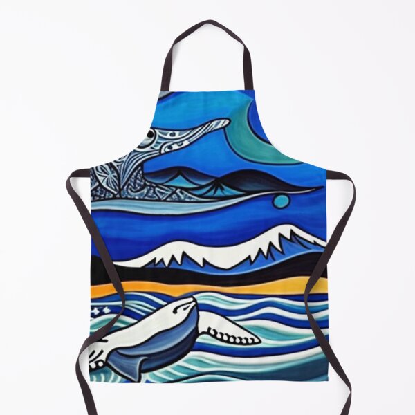 Item preview, Abstract Classic Vintage Ocean Waves and Whales designed and sold by TheDarkWardrobe.