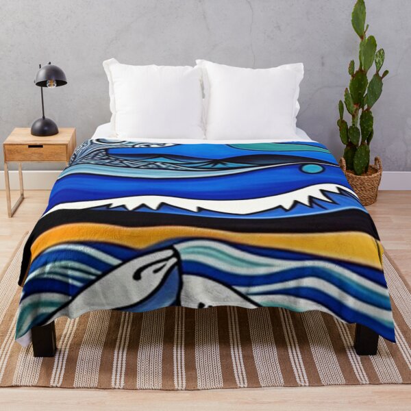 Item preview, Abstract Classic Vintage Ocean Waves and Whales designed and sold by TheDarkWardrobe.