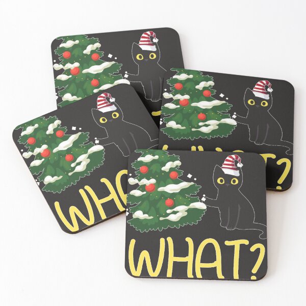 Item preview, Black Cat Pushing Christmas Ree Over Funny What    designed and sold by spvgapjtv.