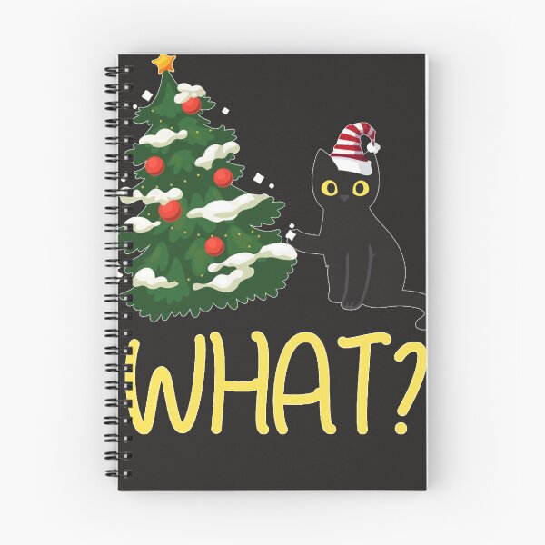 Item preview, Black Cat Pushing Christmas Ree Over Funny What    designed and sold by spvgapjtv.