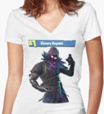 Fortnite - Raven (Victory Royale) Women's Fitted V-Neck T-Shirt