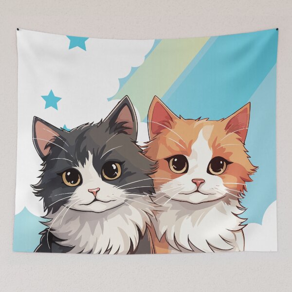 Item preview, TWO CUTE CARTOON KITTEN  designed and sold by TeyMank.