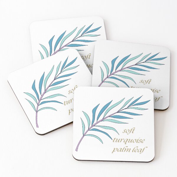 Item preview, soft turquoise palm leaf designed and sold by myshop102.