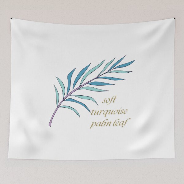 Item preview, soft turquoise palm leaf designed and sold by myshop102.