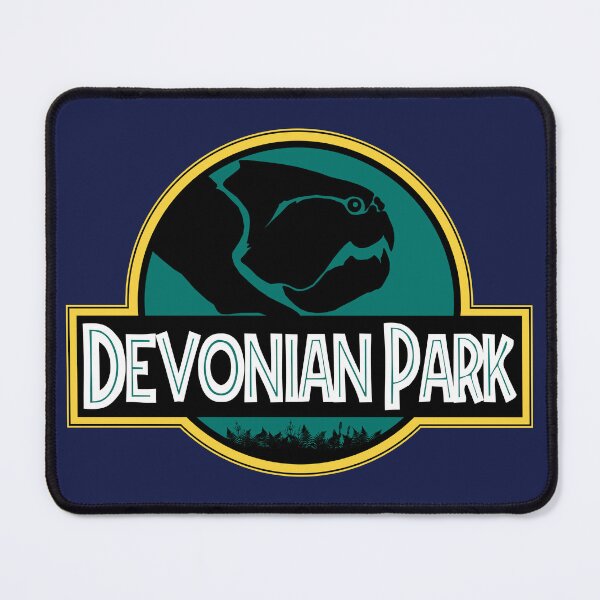Item preview, Devonian Park Dunkleosteus Jurassic Logo Prehistoric Apparel Design designed and sold by Axolotl Apparel.