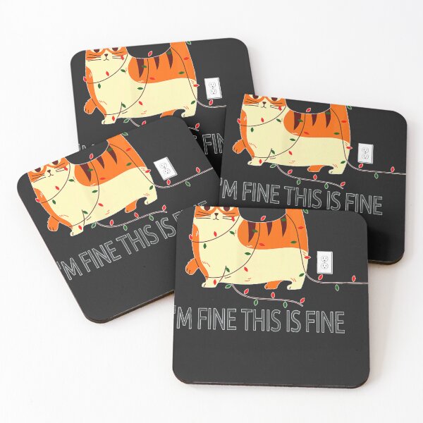 Item preview, Cat Angled In Christmas Lights I'm Fine His Is Fine  designed and sold by bcgqgywod.