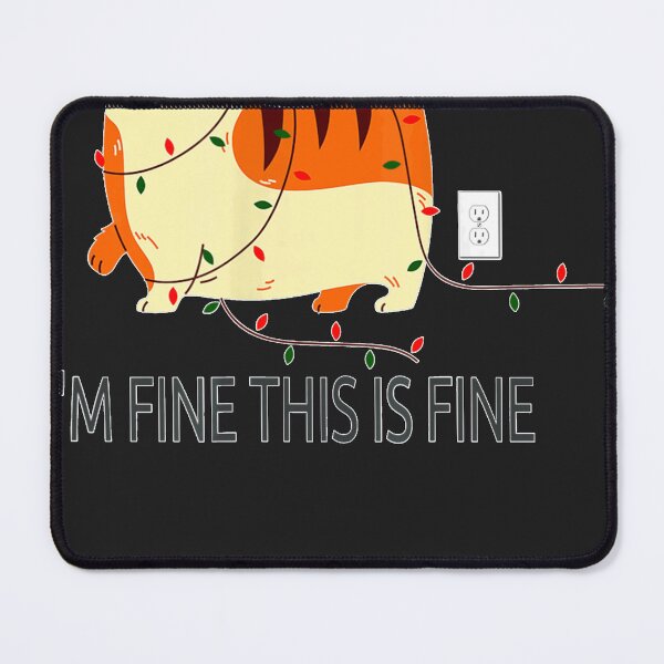 Item preview, Cat Angled In Christmas Lights I'm Fine His Is Fine  designed and sold by dlpfjokns.