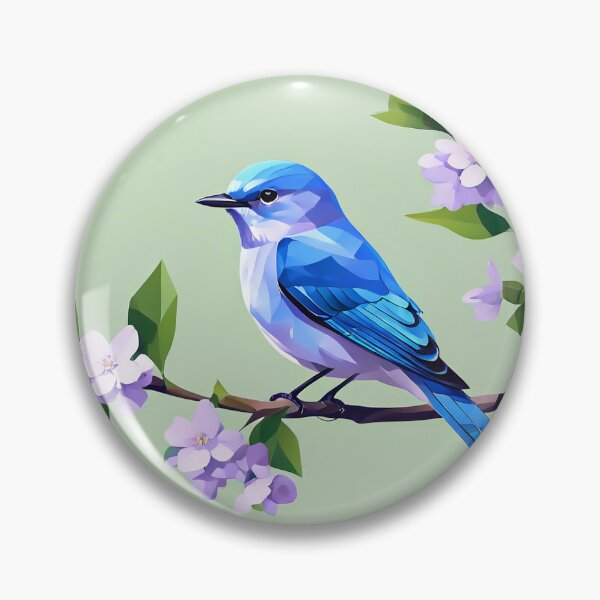 Item preview, Mountain Bluebird Low Poly Art designed and sold by kakarikihill.