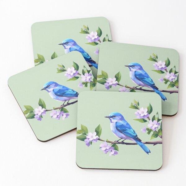 Item preview, Mountain Bluebird Low Poly Art designed and sold by kakarikihill.