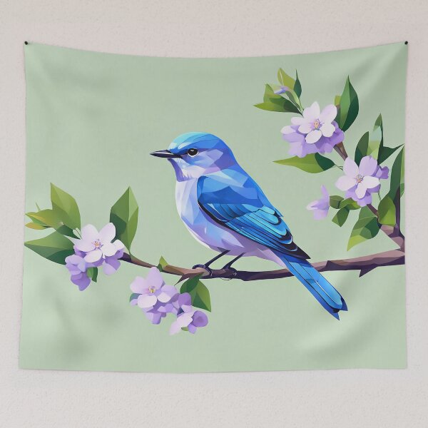 Item preview, Mountain Bluebird Low Poly Art designed and sold by kakarikihill.