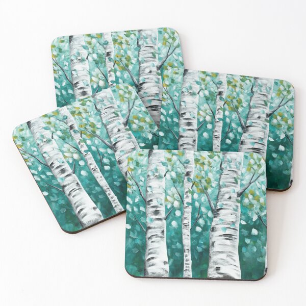 Item preview, Birch Trees in Green Forest designed and sold by M.E.Mackenzie Art.