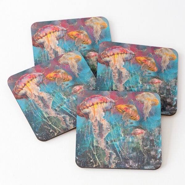 Item preview, Abstract Jellyfish - Colorful Underwater Marine Life Alcohol Ink designed and sold by HausKatz.