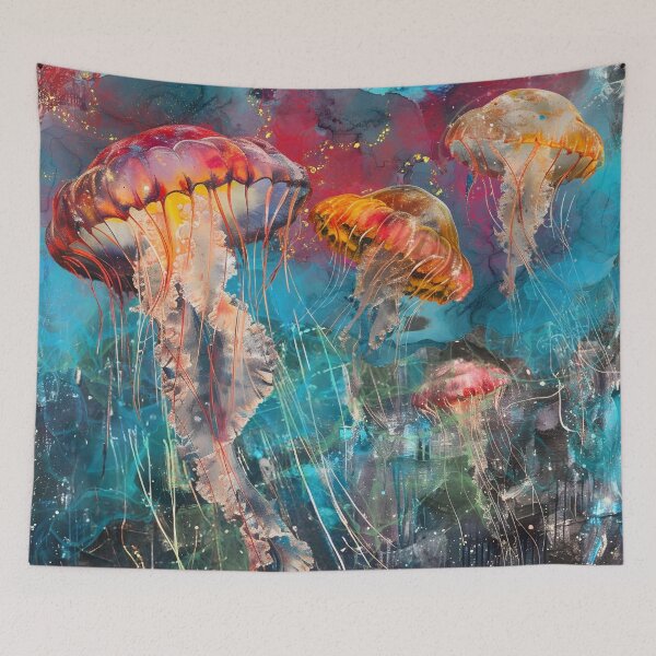 Item preview, Abstract Jellyfish - Colorful Underwater Marine Life Alcohol Ink designed and sold by HausKatz.