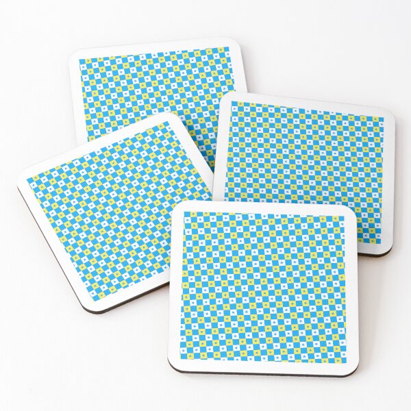 Item preview, Blue Gold & White Stars Chargers Checkerboard Supreme Templates designed and sold by Alchemy-A-La-G.
