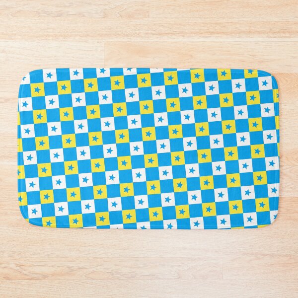 Item preview, Blue Gold & White Stars Chargers Checkerboard Supreme Templates designed and sold by Alchemy-A-La-G.