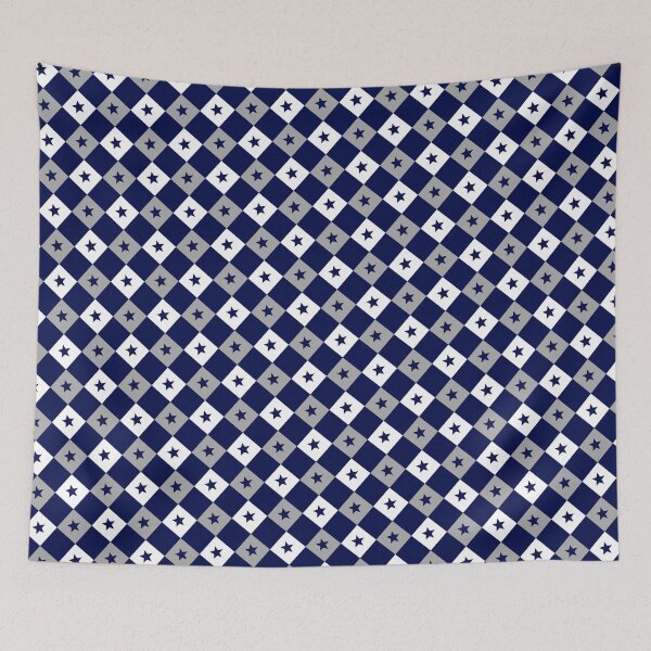 Item preview, Blue Silver & White Stars Cowboys Checkerboard Supreme Templates designed and sold by Alchemy-A-La-G.