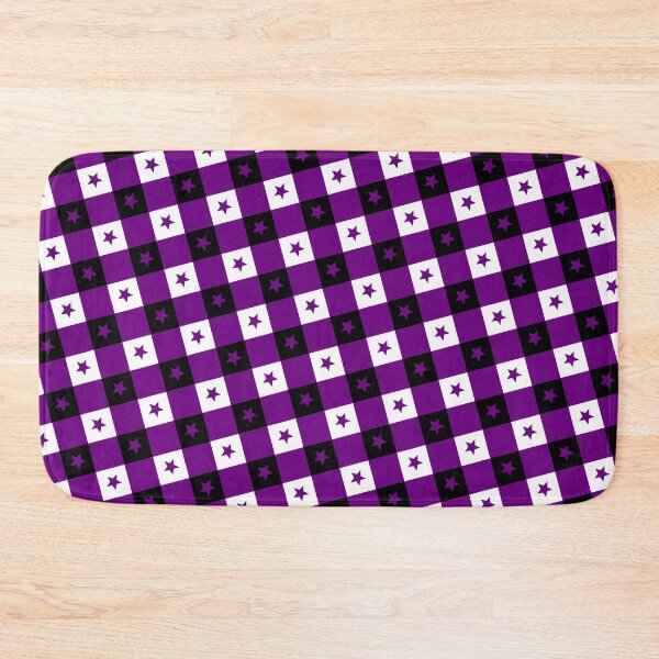 Item preview, Black Purple & White Stars Plaid Checkerboard Supreme Templates designed and sold by Alchemy-A-La-G.