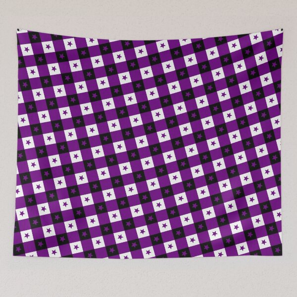Item preview, Black Purple & White Stars Plaid Checkerboard Supreme Templates designed and sold by Alchemy-A-La-G.
