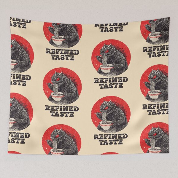 Item preview, Japanese Monster Kaiju Eating Ramen For Instant Noodle Gift Idea designed and sold by fooderiffic.