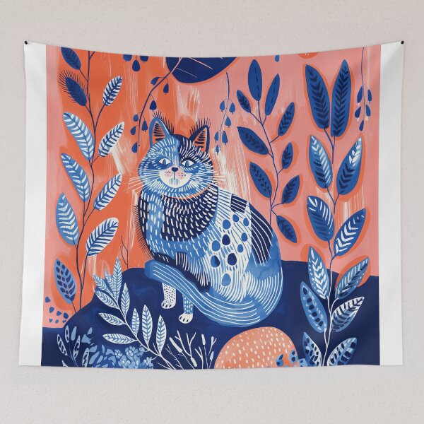 Item preview, Henri Matisse blue Cat Flowers designed and sold by TeeARTHY.