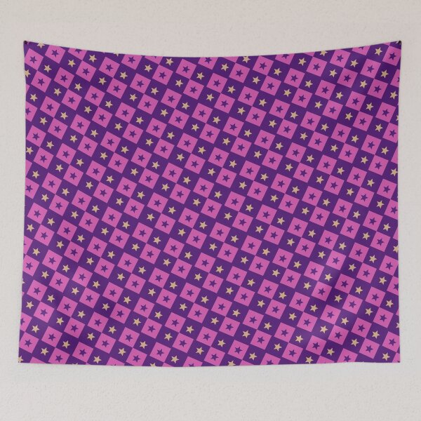 Item preview, Purple Pink & Yellow Stars Checkerboard Repeat Eternal Impressions designed and sold by Alchemy-A-La-G.