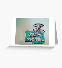 Yee-Haw - Route 66 Roadtrip - Vintage Motel Neon Sign Photography Greeting Card