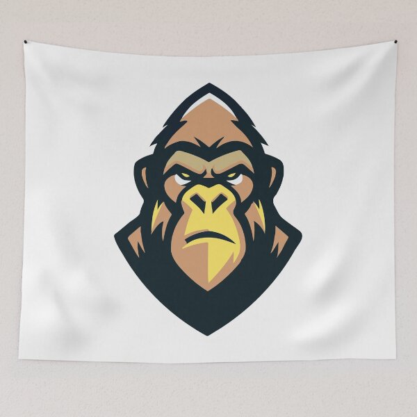 Item preview, old Stylized Gorilla Head: A Modern Artistic Masterpiece designed and sold by Colorful Dreams.