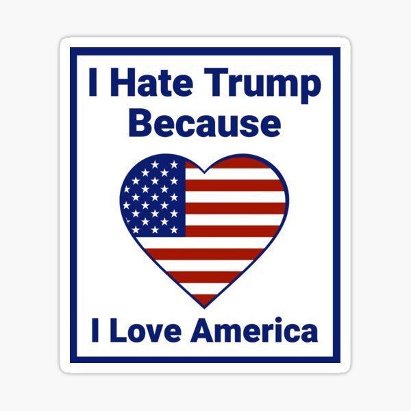 Artikel-Vorschau von Ich hasse Trump, weil ich Amerika liebe, designt und verkauft von Rachel the Artist .