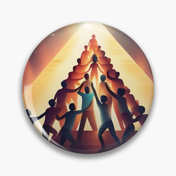 Item preview, A group of people team up in a pyramid to celebrate success teamwork cooperation winning, designed and sold by bvdesignart.
