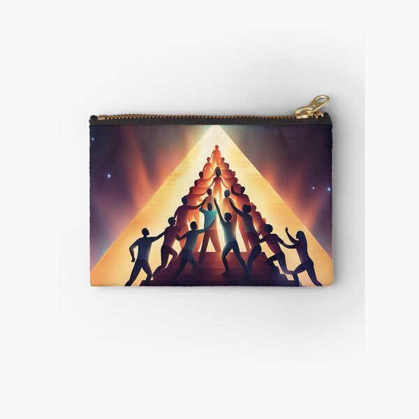 Item preview, A group of people team up in a pyramid to celebrate success teamwork cooperation winning, designed and sold by bvdesignart.