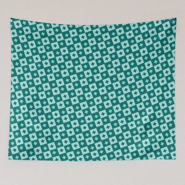 Item preview, Teal & Green Squares And Plus Mirrored Eternal Impressions designed and sold by Alchemy-A-La-G.