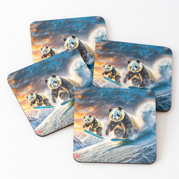 Item preview, Two Pandas Snowboarding In Tibet Design by Rich AMeN Gill designed and sold by RichAMeNGill.