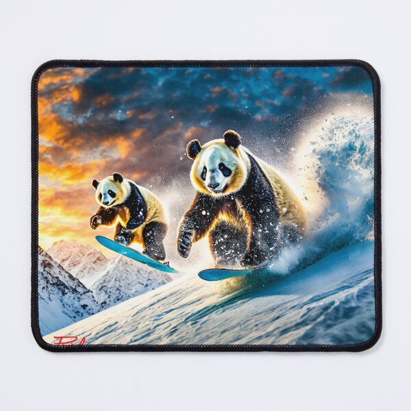 Item preview, Two Pandas Snowboarding In Tibet Design by Rich AMeN Gill designed and sold by RichAMeNGill.