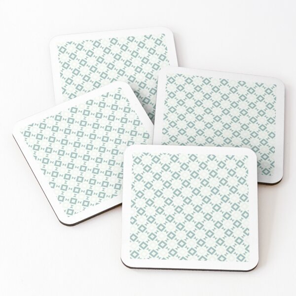 Item preview, Greens & White Squares Triangles Mirrored Endless Eternal Impressions designed and sold by Alchemy-A-La-G.