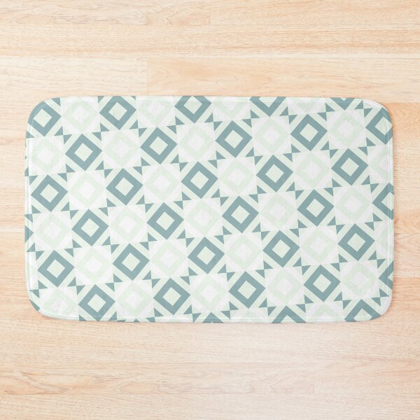 Item preview, Greens & White Squares Triangles Mirrored Endless Eternal Impressions designed and sold by Alchemy-A-La-G.